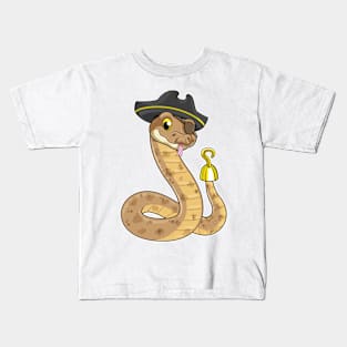 Snake as Pirate Hook hand & Eye patch Kids T-Shirt